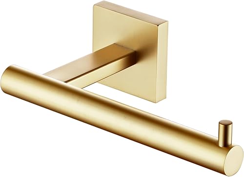 KOKOSIRI Soporte de papel higiénico Dispensador de papel tisú para baño Portarrollos de baño Acero inoxidable dorado cepillado B2005BG
