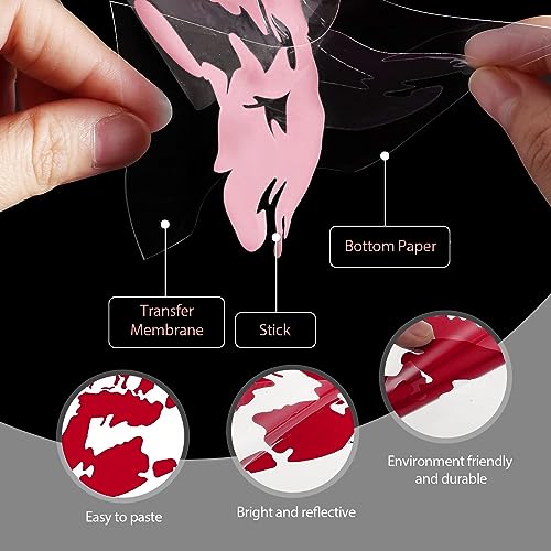 Image of gunhunt 2 PCS Personalized Car Mirror Decorative Sticker, 4.13 inch x 3.93 inch Personalized Hand Print Car Rearview Mirror Decal, Product Compatible with Most Car Models (Pink)