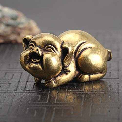 Sculptures maison cuivre cochon petit pour décoration de bureau