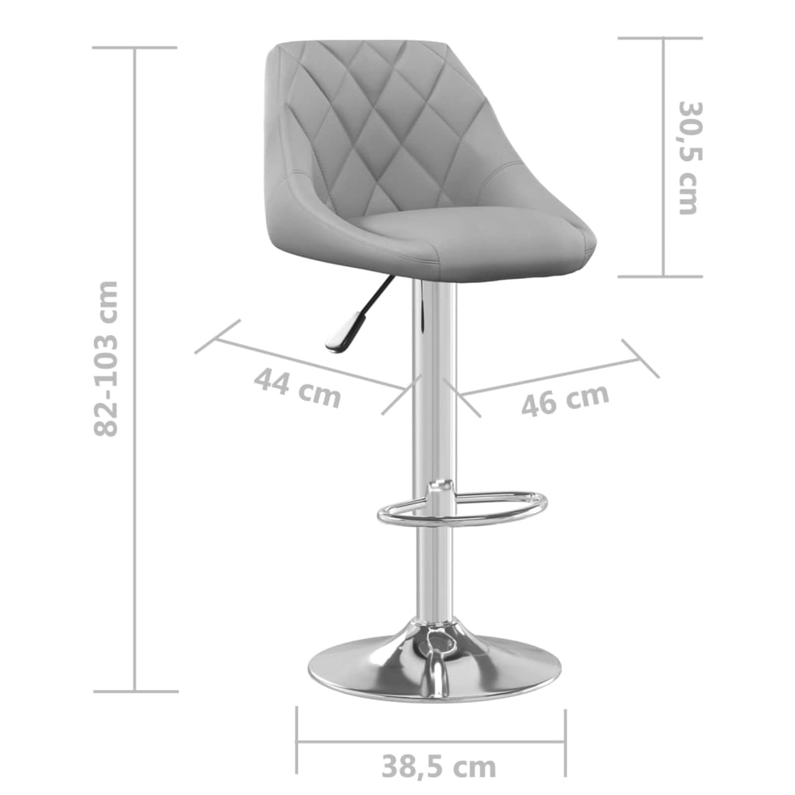 Homgoday Taburetes de bar, 2 unidades, color gris claro, de terciopelo, silla de oficina, silla de descanso, silla de bar, silla de escritorio para salón o dormitorio