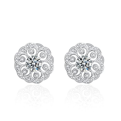 StarGems 0,5 ct Moissanite 925 Silber platinierter ausgehöhlter Blumenstecker B4649 Cover