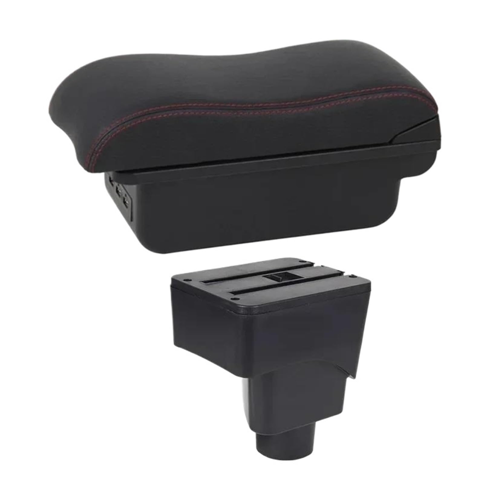 Car Armrest Storage Box For Ford For Ecosport 2013 2014 2015 2016 2017 Car Arm Rest Box(C2 Red Line)