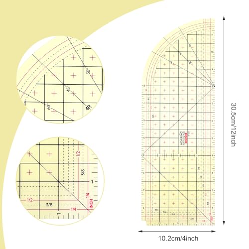 Thinp 553977_1US Hot Hem Ruler For Sewing, 12 Inch Heat Resistant Sewing Ruler Hot Ironing Ruler Quilting Rulers Sewing Tools thumb #1