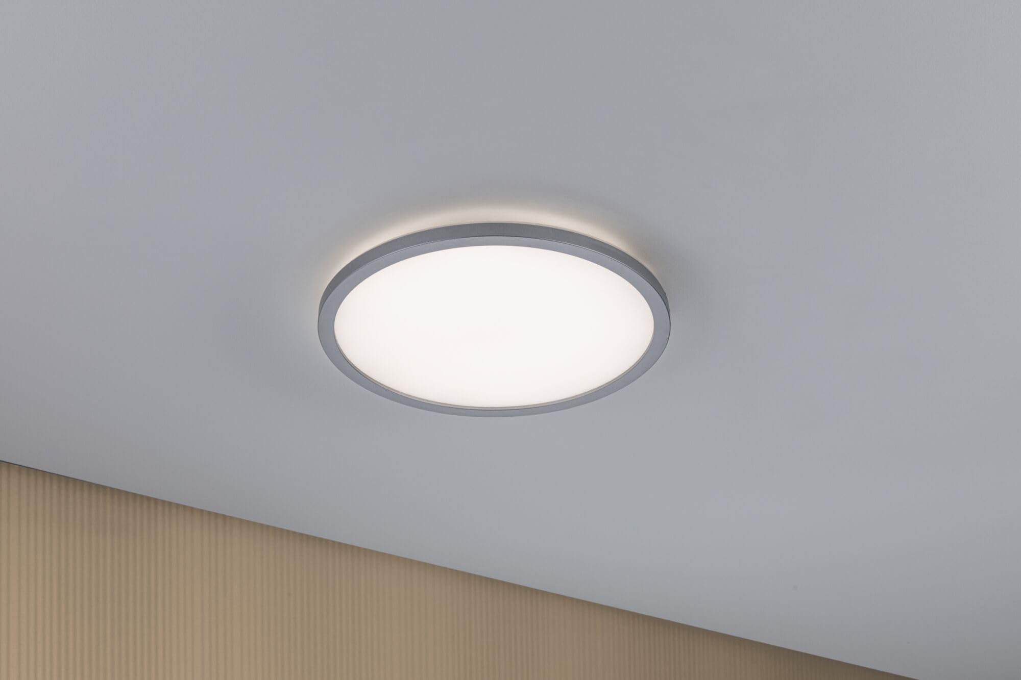 Paulmann 70991 Panel LED Atria Shine 293mm okrągły z 1x16 W ciepły biały chrom matowy panel świetlny plastikowy panel sufitowy 3000 K