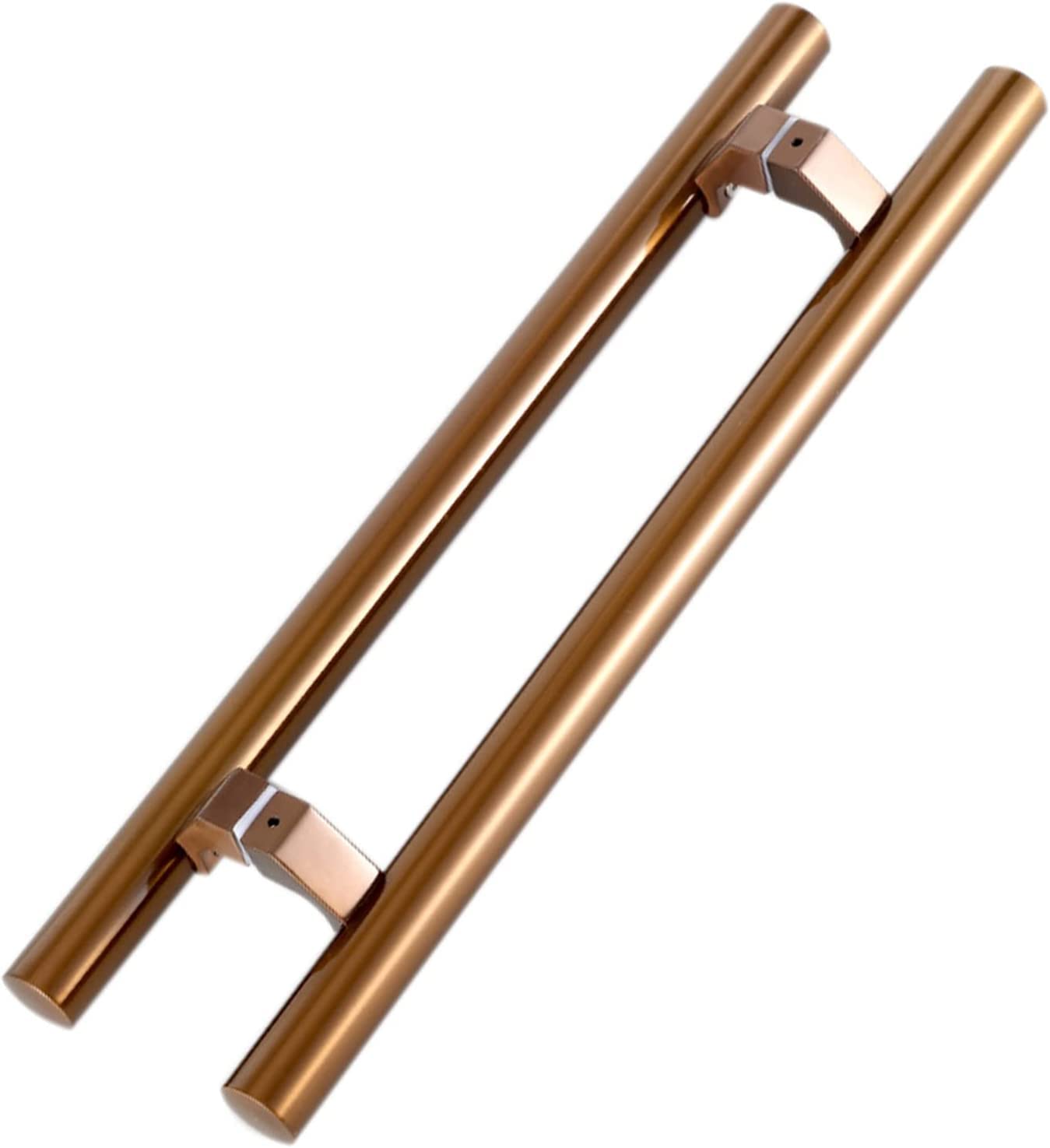 SaryEdge Sliding Barn Door Handle Glass Door Handle Glass Door Handle,Metal Round Tube Push Bar Handle,Gate Bar Bathroom,Large Size Stainless Steel,Rose Gold-80cm/31,Rose Gold-80cm/31.4in