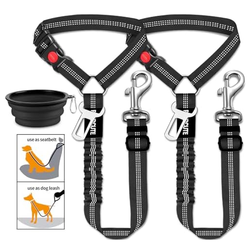 3 Piece Set Dog Car Seat Belt Headrest Restraint Adjustable with Elastic Bungee Buffer Durable Headrest Pet Seat Belt Dog Car Safety Harness Restraint