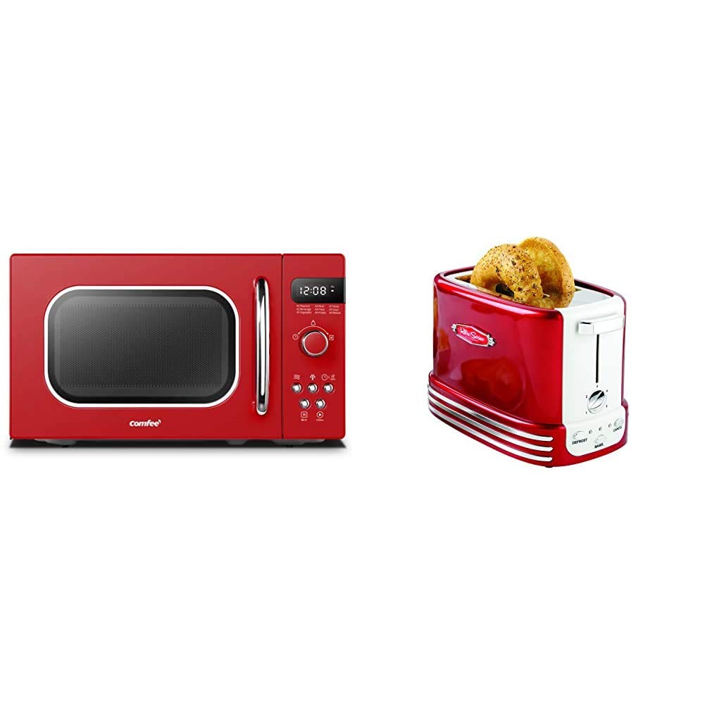 Buy COMFEE' Retro Countertop Microwave Oven with Compact Size, 0.7Cu.ft