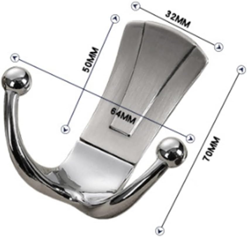 Wall Hanger 2 Hooks Jacket Wall Hanger with Screws Furniture Hardware(E)