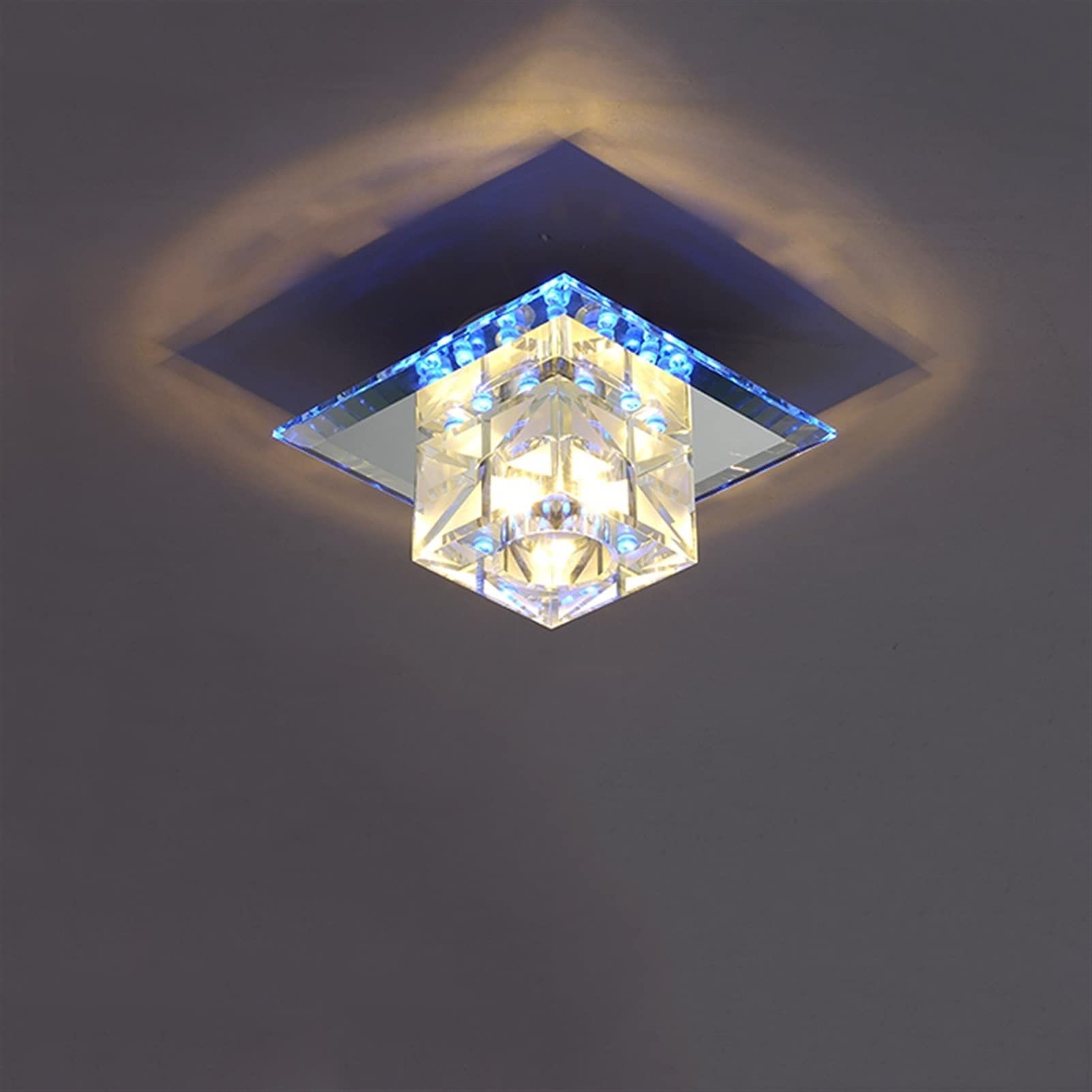 Ceiling Lights LED Adjustable Ceiling Light, Modern Creative Crystal Ceiling Light, Square Living Room Aisle Hall Corridor Decoration Lighting Close to Ceiling Lights
