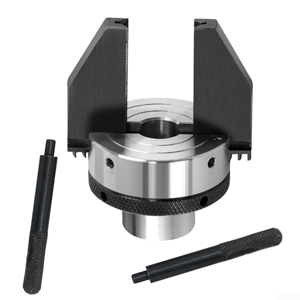 Portabrocas de torno de madera de 2 pulgadas con rosca directa TPI de 1 pulgada x 8 TPI para torneado de madera, abrazadera cuadrada en blanco, rango de 8 mm a 23 mm, herramienta plateada