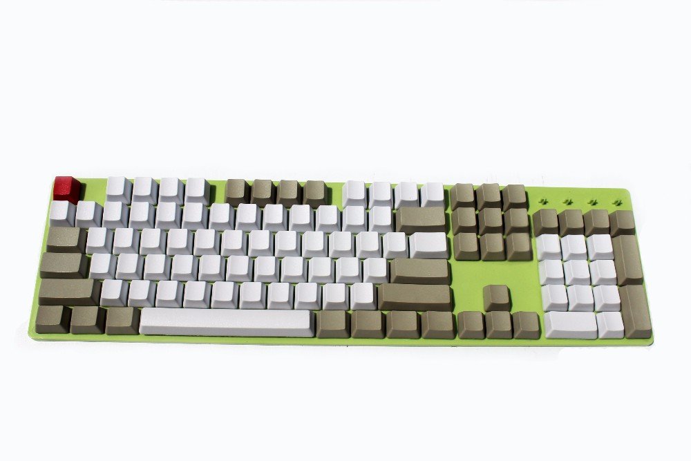 NPKC Blank 104 White Gray Thick PBT OEM Profile Keycap for MX Switches Mechanical Keyboard (Only Keycap)