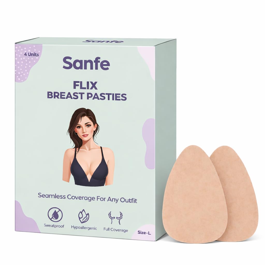 Flix Silicone Breast Pasties |4 Units | Nude (Large)-image-2