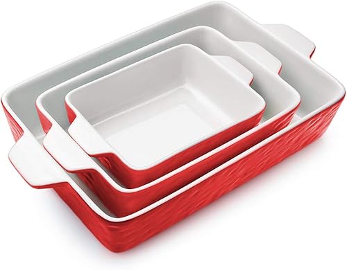 Cacerola para horno, platos de cerámica para hornear, bandeja para lasaña con asas, bandeja para hornear de porcelana profunda, utensilios para disponible en Yaxa El Salvador
