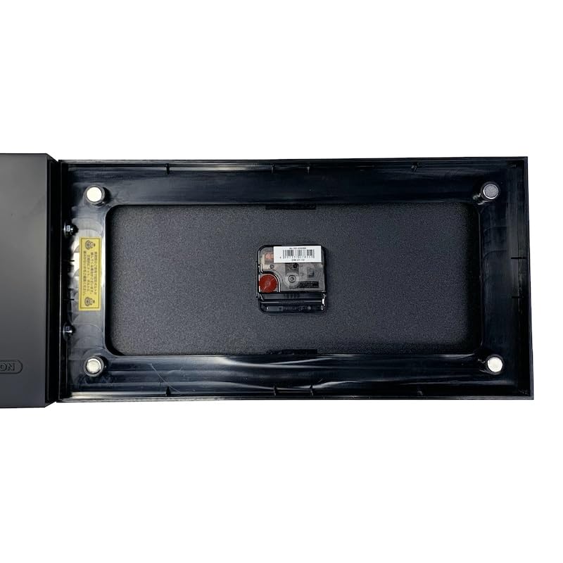 Image of Dulton H21-0362BK Double Face Clock Rectangle Black Wall Clock Tickle Men's Heart Double Sided Clock Magnet Height 7.3 inches (187 mm) Width 17.4 inches (442 mm) Depth 3.8 inches (98 mm)