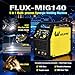 WELDPRO 140A MIG Welder 110/220V, 2026 Newest 5-in-1 Flux Core Welder, Synergic/Thickness Gasless MIG/Lift TIG/MMA/Spot Welding Machine, IGBT Inverter Welder with Large LED Digital Display, 2T/4T