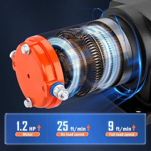 image for AC-DK 2500 lb ATV/UTV Winch Synthetic Rope Kits, 12V Winch with Wirele