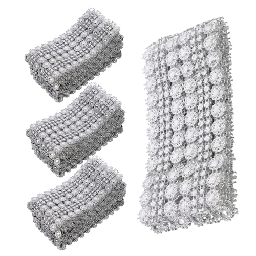 jojofuny 4Pcs Cuttable Decorative Craft Trim Multi Function Bead Trim for Clothes Supply for DIY Handmade Projects Costumes and Homecoming Celebrations