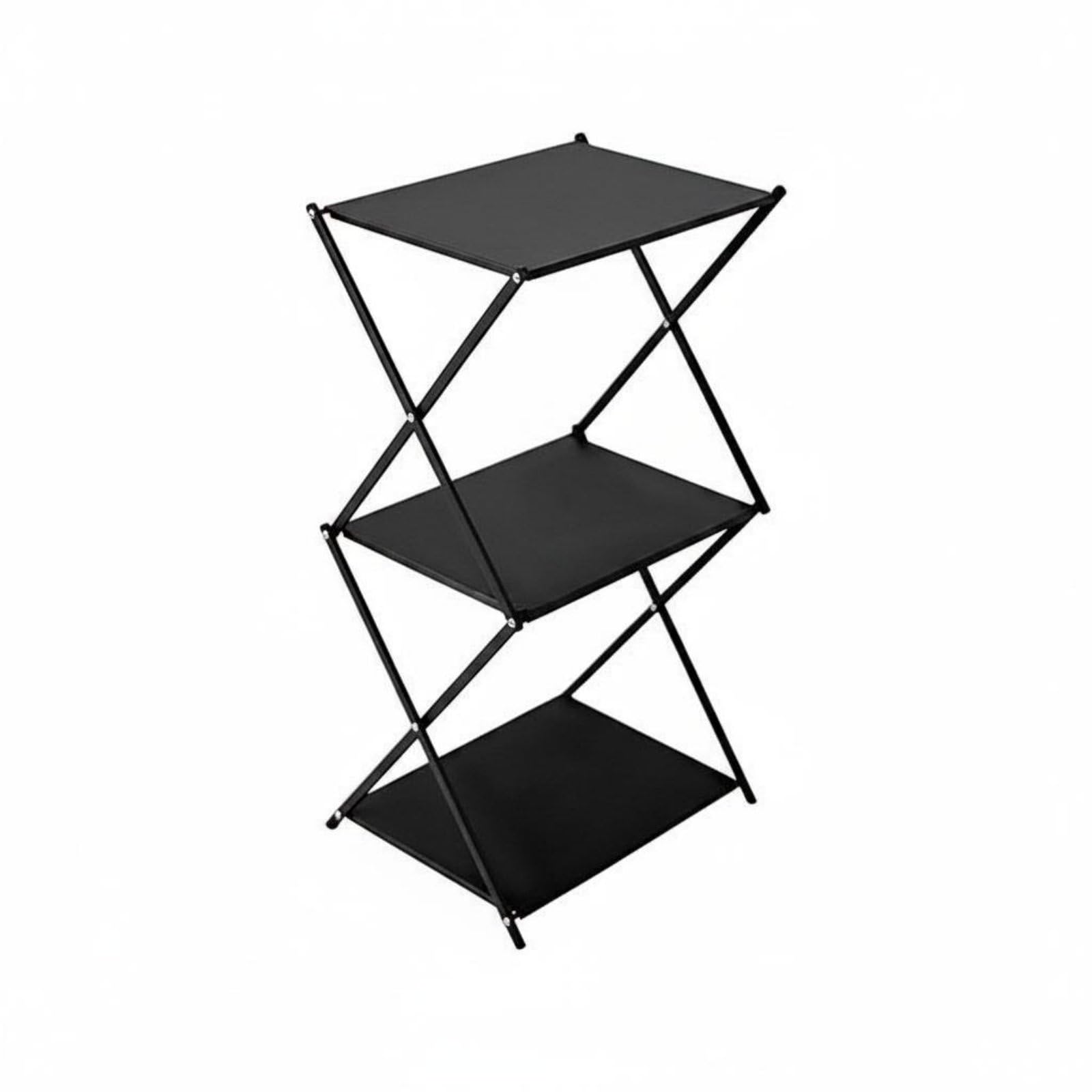 Foldable 3 Tier Rack Large Capacity Portable Storage Shelf Waterproof Textile Collapsible Organizer Stand for Campers, Picnic, without Bag-image-44