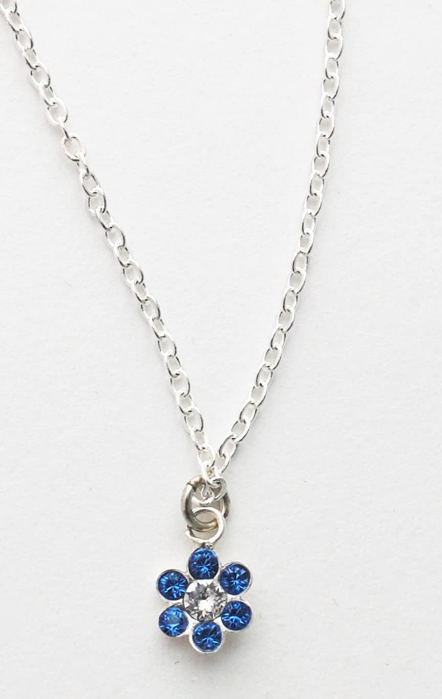 Alaska Forget Me Not Crystal Necklace - sterling silver