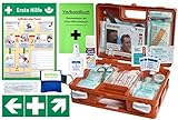 notfallkoffer arztpraxis Inkl. vorgeschriebenem VERBANDBUCH Stand 2017 nach § 24 Abs.6 der Unfallverhütungsvorschrift --- Inkl. PLAKAT /AUSHANG 1.HILFE --- Inkl. Aufkleber 