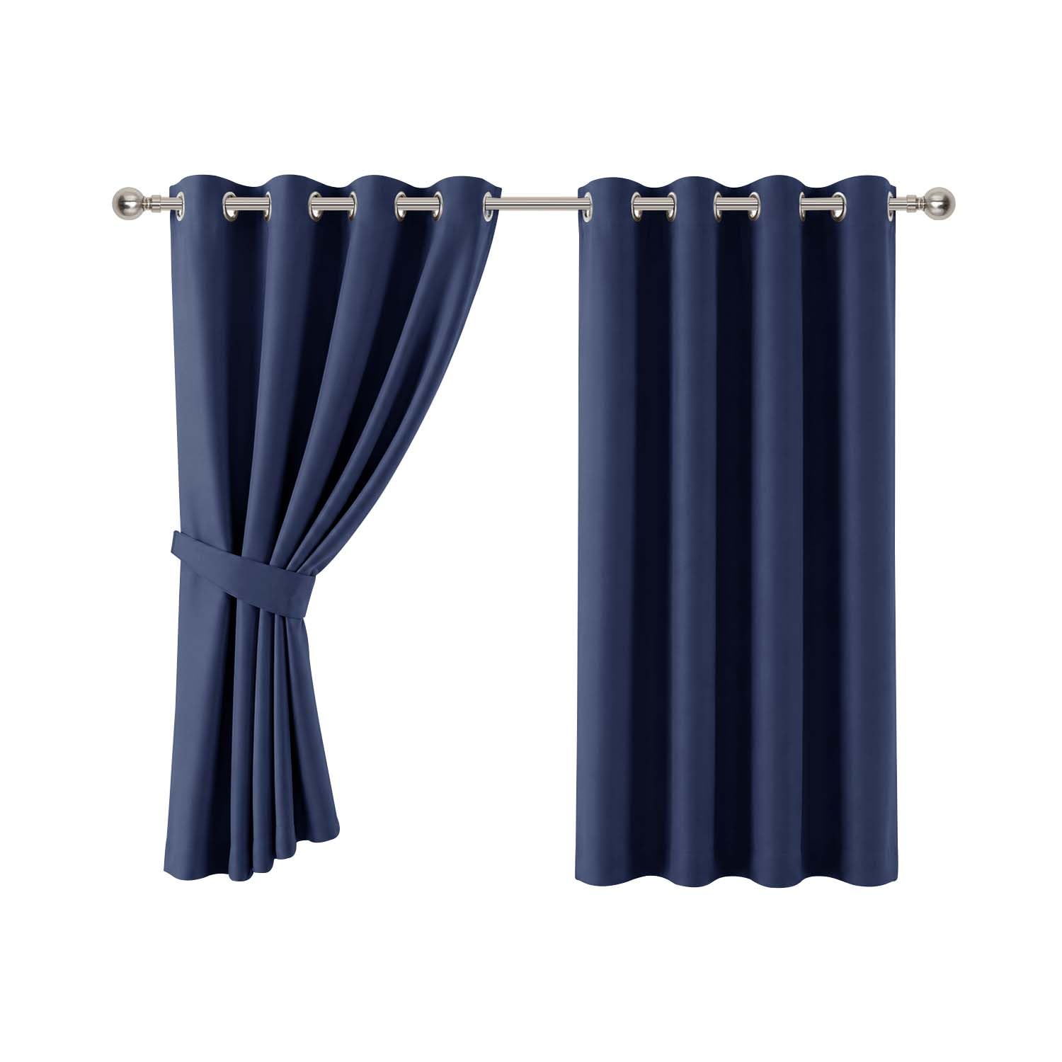 Aspire Homeware Navy Eyelet Blackout Bedroom Curtains, 46" X 54" 1 Pair