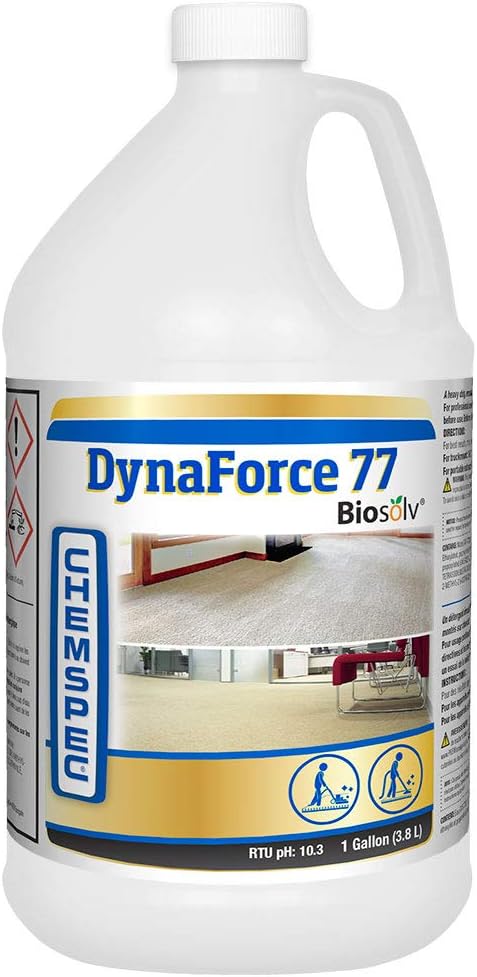 Chemspec Dynaforce 77 with Biosolv, Professional Carpet Cleaning Detergent for Commercial and Residential Carpet 1 gallon C-LF771G 1
