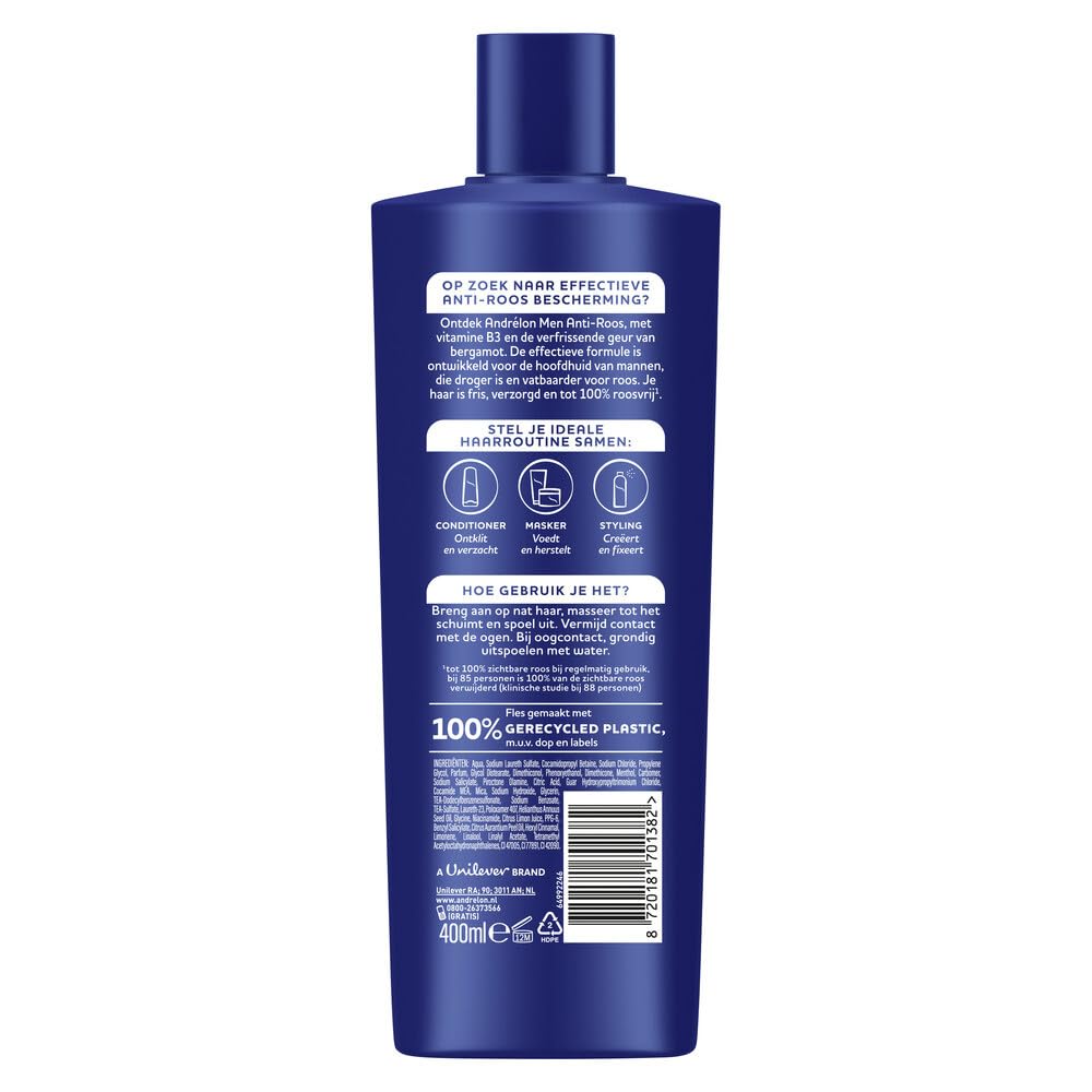 Andrélon Men szampon przeciwłupieżowy z witaminą B3-400 ml, 6 sztuk