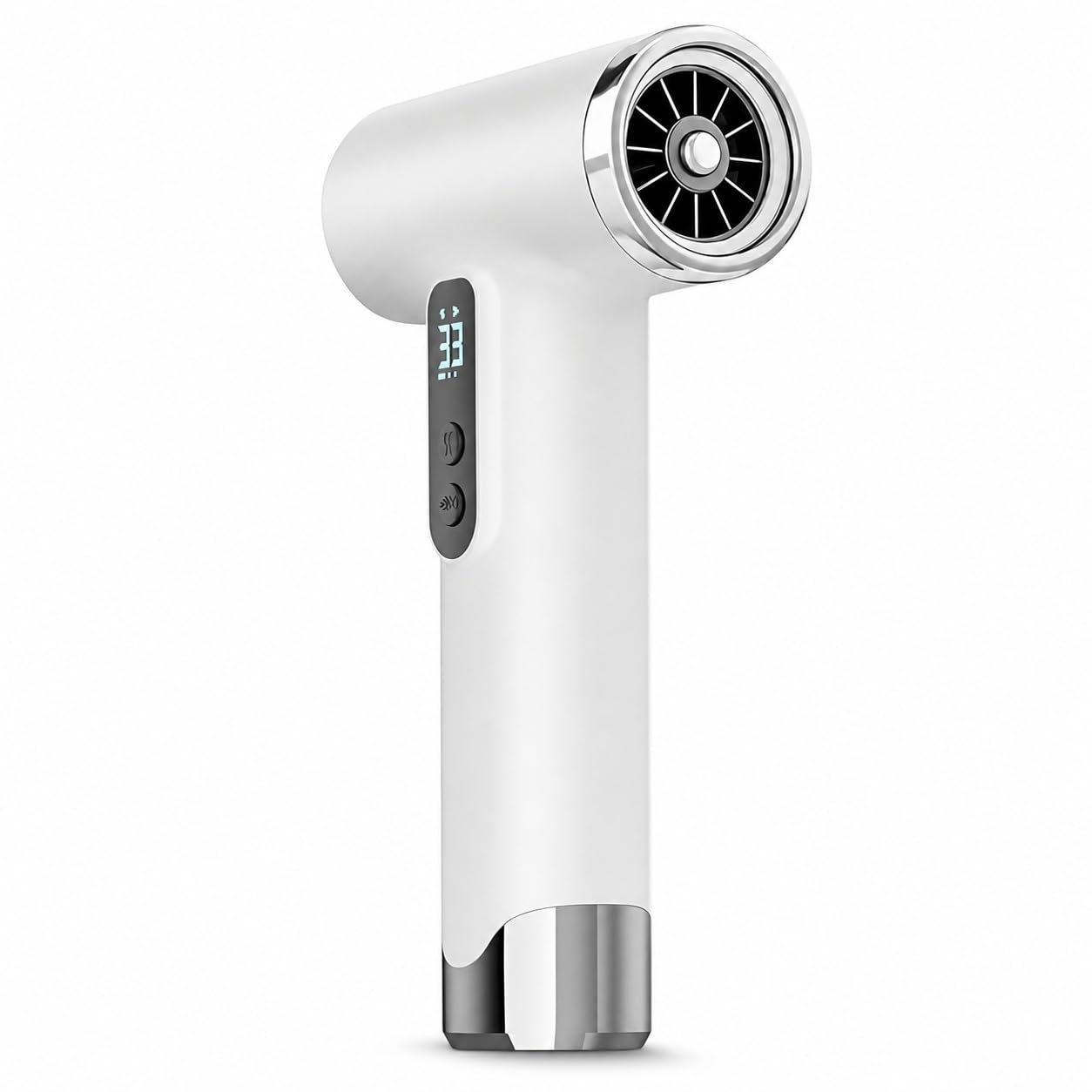 Secador de pelo 100.000 rpm, 15.000 mAh recargable USB, 200 W, secado rápido, boquilla, para hogar y viajes (blanco)