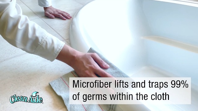 CleanAide Silver-Embedded Microfiber Towels, Edgeless, Lint-Free, Odor-Resistant, Ultra Absorbent, Streak-Free Cleaning for Auto, Home, Kitchen, Glass & Electronics, 16x16 in, 12-Pack, Green Stripes