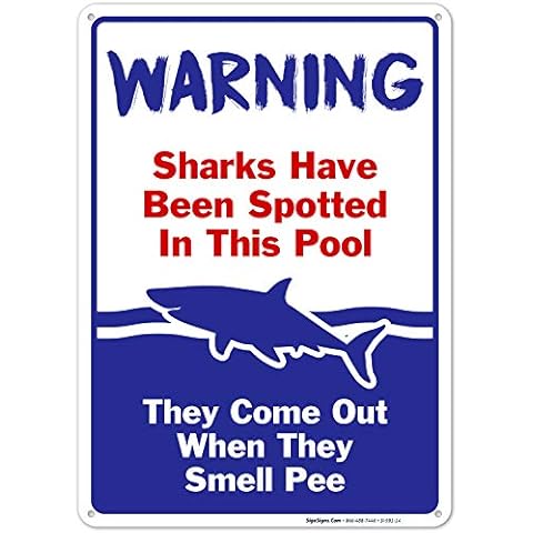 Señal de piscina "Tiburones han sido vistos" Cover