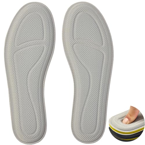 Image of Memory Foam Shoe Inserts for Women Men, Cushion Insoles for Work Boots Sneakers Flats,Comfort Soles Design for Foot Pain Relief 10mm Thick,Grey EU42
