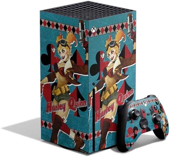 Skinit Decal Gaming Skin Compatible with Xbox Series X Bundle - Officially Licensed DC Comics The Joker Batman: Harley Quinn Cover #1 Art by Alex Ross. Piece Also Known as Tango with Evil Design