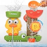 Withosent Juguetes Bañera Bebe, Juguetes Baño con Fuertes Ventosas, Patitos y León Cascada Interactiva Juguetes de Baño, Aspersor Bath Toys para Niños y Niñas 1 2 3 4 Año