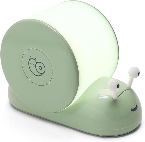 Miniatura 1 de QANYI Luz nocturna de caracol, bonita lámpara de escritorio con forma de caracol verde con imán para dormitorio, cocina, decoración estética de