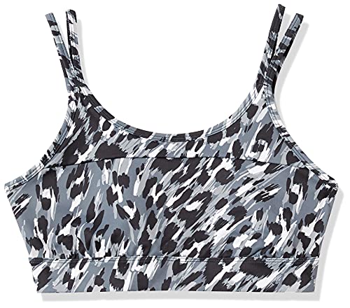 Core 10 Women's Studiotech Strappy Color Block Yoga Bralette Sports Bra, Black/Grey Animal Print, L (12-14) #TOP5