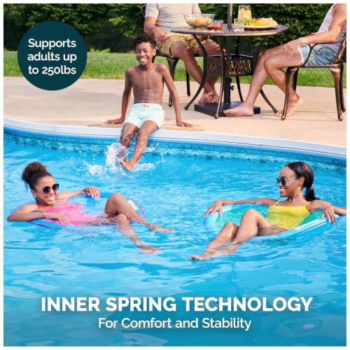 Image of SwimWays Spring Float Premium Papasan Pool Lounger with Breathable Mesh Seat, Inflatable Pool Floats for Adults with Fast Inflation, for Ages 15 & Up