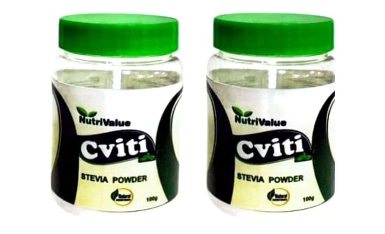 Nutri Value Cviti Stevia White Powder Extracted From Stevia plant Zero Calories Natural Sweetener – 100g (Pack of 2) (B08HHBMDB6) Amazon Price History, Amazon Price Tracker