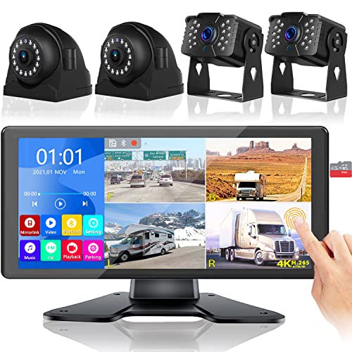 Rv Backup Camera For Rv Truck Semi Truck Trailer 4k 10.36 Touch Monitor With ...