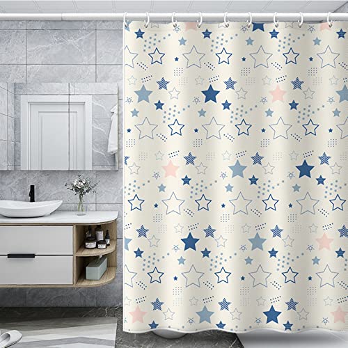 Rideau douche pentacle polyester anti moisissure pour grand espace