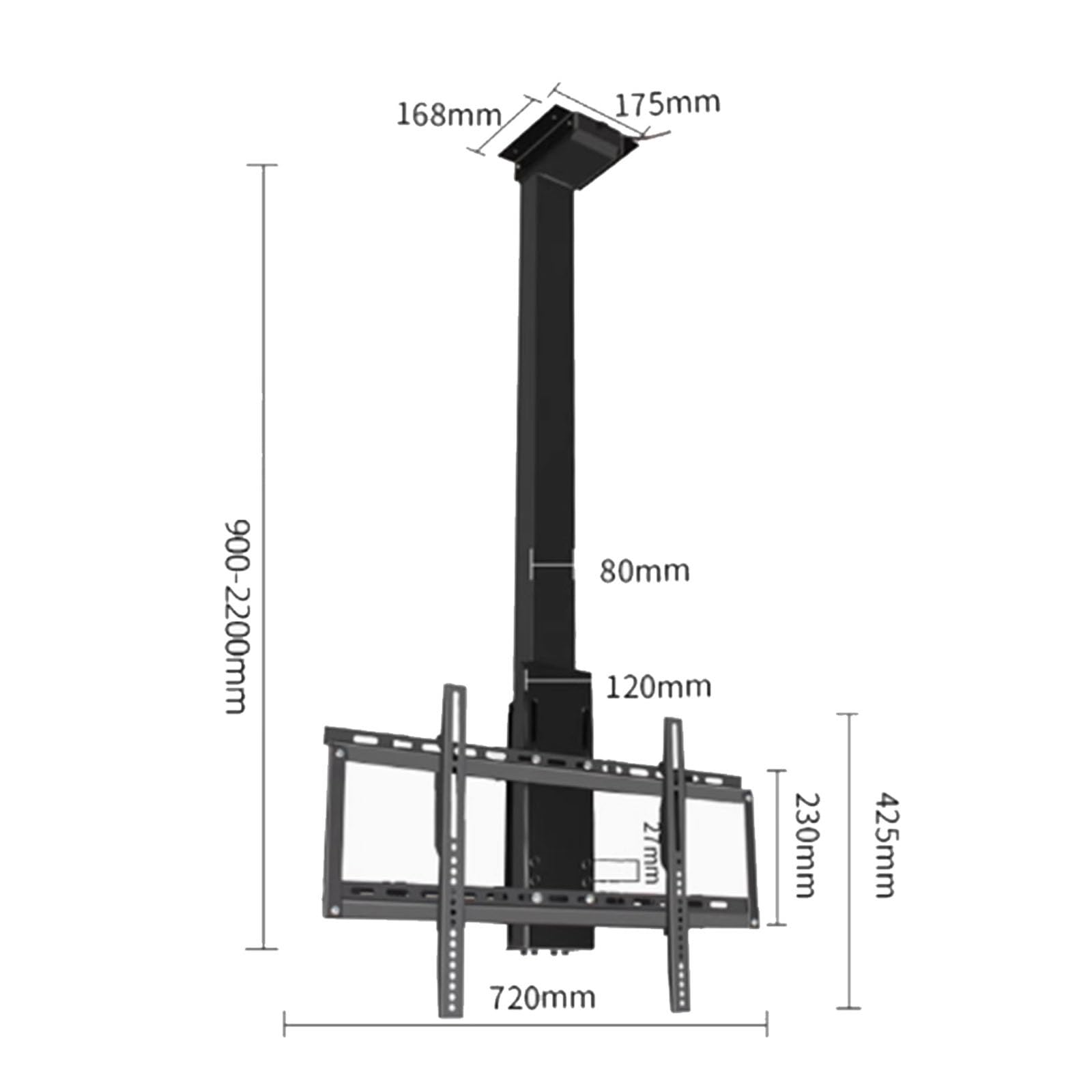 Supporto TV a soffitto - Sollevatore TV Elettrico telescopico con Sollevamento Automatico, Supporto TV motorizzato, Supporto da Pavimento per TV LCD, Adatto alla ma,900-2200mm