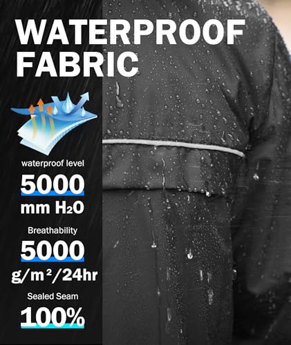 ZITY Men's Rain Jacket Waterproof with Hood Lightweight Windbreaker Jacket for Men Breathable Mesh Raincoat for Hiking Golf2
