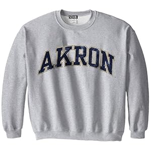 Akron Zips 50/50 Blended 8-Ounce Vintage Arch Crewneck Sweatshirt, X-Large, Sport Grey
