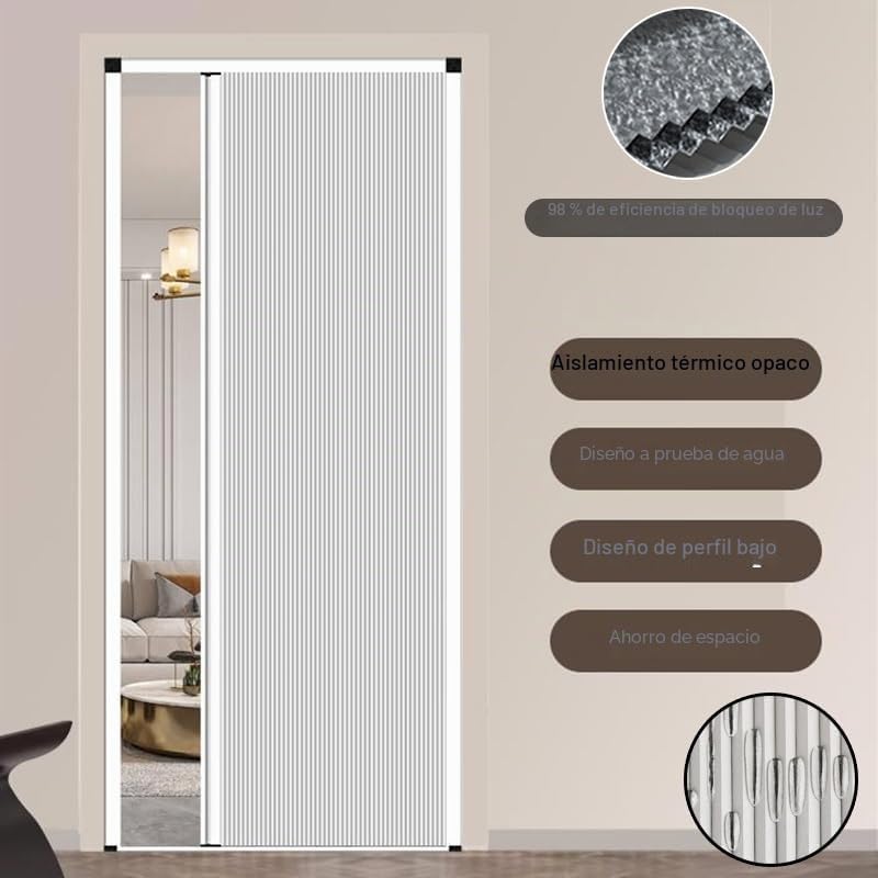 Puerta plegable de acordeón, puerta corredera invisible con asa para dormitorio y armario