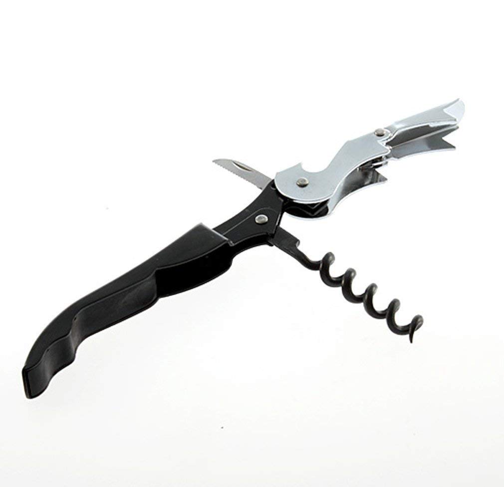 Rudra Exports Bottle Opener Black Corkscrew Upgraded Heavy Duty Wine Opener with Foil Cutter Bartenders Corkscrew for Wine and Beer: 2 Pc. 2