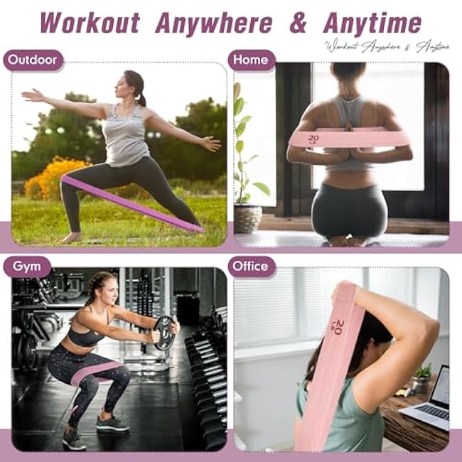 7 Pcs Fabric Resistance Bands for Working Out Include 4 Pcs 3 and 4 Levels Hip Elastic Bands for Leg and 3 Pcs Long Resistance Bands Exercise Bands for Home, Exercise Fitness, Pilates