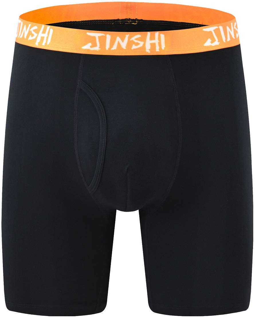 JINSHI Herren Boxershorts Lang Unterhosen Bambus Trunks Passform Unterwäsche