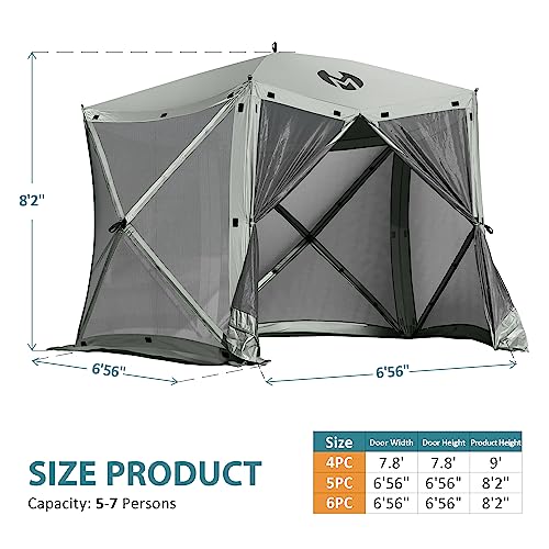 Carpa pop-up portátil para camping 5 personas gris plata miniatura 3