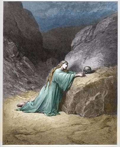 Tableau Gustave Doré Marie Madeleine impression d'art mural vintage 60x90cm