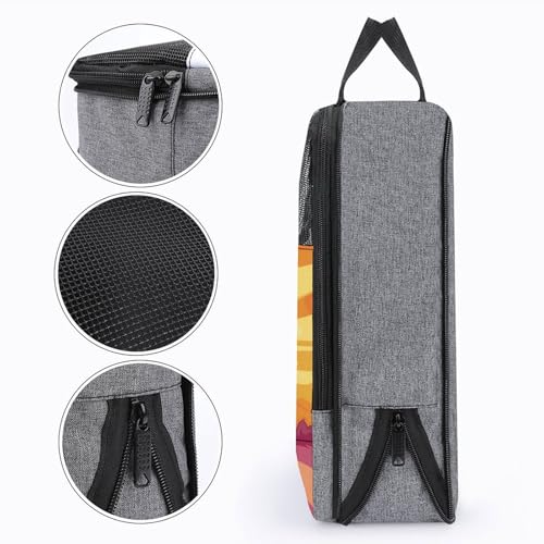 Sac à chaussures imprimé tortue gris élégant en taille unique