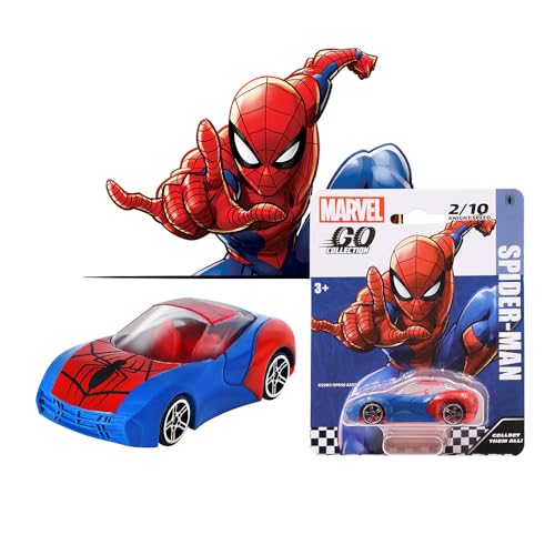 Image of Marvel Go Collection | Knight Speed | Spider-Man | 1:64 Diecast Toy Car | Ages 3 and Up | Collect Them All, Blue